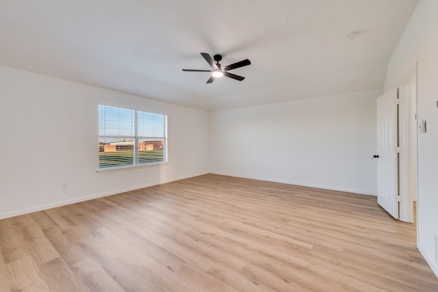 3732 Venera St, Fort Worth, TX 76106 - spare room featuring light wood-style floors, ceiling fan, and baseboards