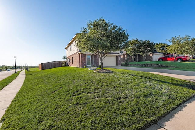 3732 Venera St, Fort Worth, TX 76106 - obstructed view of property featuring brick siding, asphalt driveway, and an attached garage