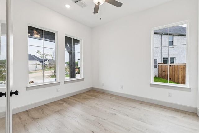 130 Scottish Way, Mansfield, TX 76063 - spare room with wood finished floors, a ceiling fan, baseboards, recessed lighting, and french doors