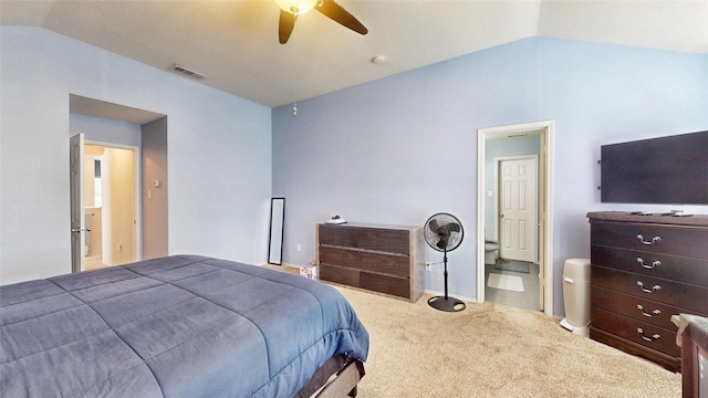 2225 Marion Dr, Mckinney, TX 75072 - bedroom featuring lofted ceiling, carpet floors, and a ceiling fan