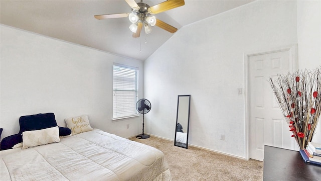 2225 Marion Dr, Mckinney, TX 75072 - carpeted bedroom featuring lofted ceiling, ceiling fan, and baseboards