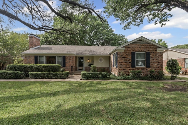 3824 Arundel Ave, Fort Worth, TX 76109 - single story home with brick siding, a chimney, a front lawn, and roof with shingles