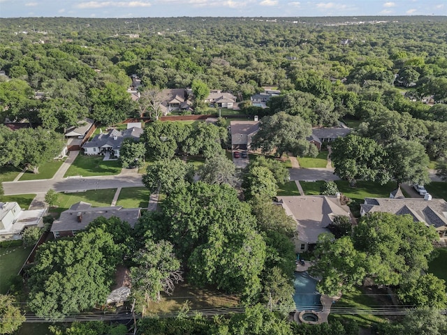 3824 Arundel Ave, Fort Worth, TX 76109 - aerial overview of property's location with a heavily wooded area and nearby suburban area