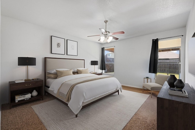 303 Stonegate Blvd, Alvarado, TX 76009 - bedroom with carpet, multiple windows, ceiling fan, and baseboards