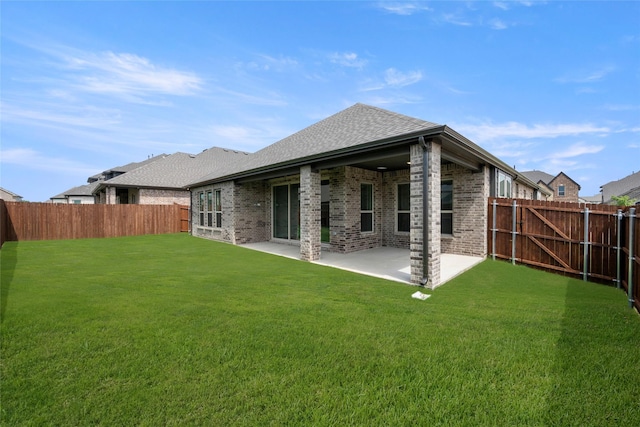 329 Lovett Ln, Burleson, TX 76028 - rear view of property with brick siding, a patio area, and a shingled roof