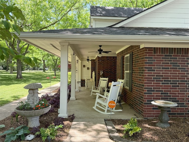 3335 Hedrick Ln, Princeton, TX 75407 - view of patio / terrace featuring a ceiling fan and covered porch