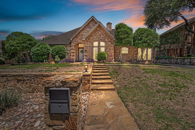 3304 Bowden Hill Ln N, Colleyville, TX 76034 - view of front of house featuring a chimney, brick siding, and fence