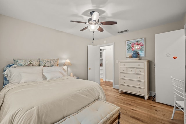 3304 Bowden Hill Ln N, Colleyville, TX 76034 - bedroom featuring light wood-style flooring and ceiling fan