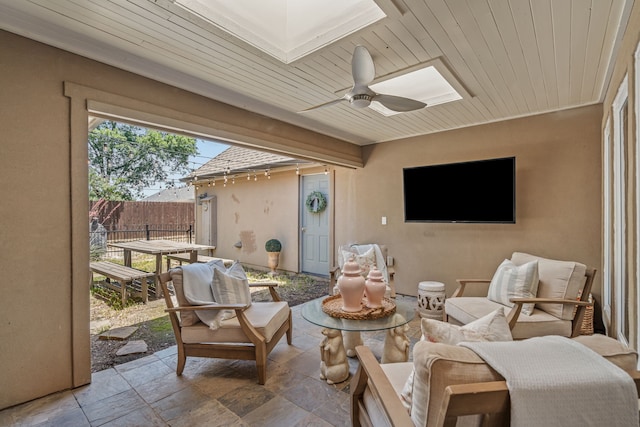 3304 Bowden Hill Ln N, Colleyville, TX 76034 - view of patio with fence and ceiling fan