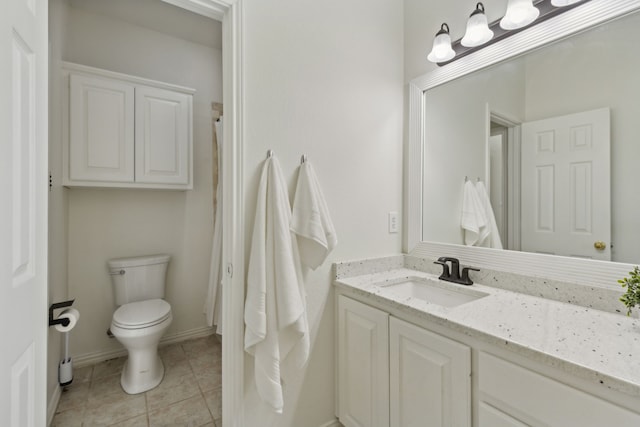 110 Man O War Ln, Fairview, TX 75069 - bathroom featuring vanity, toilet, tile patterned flooring, and baseboards