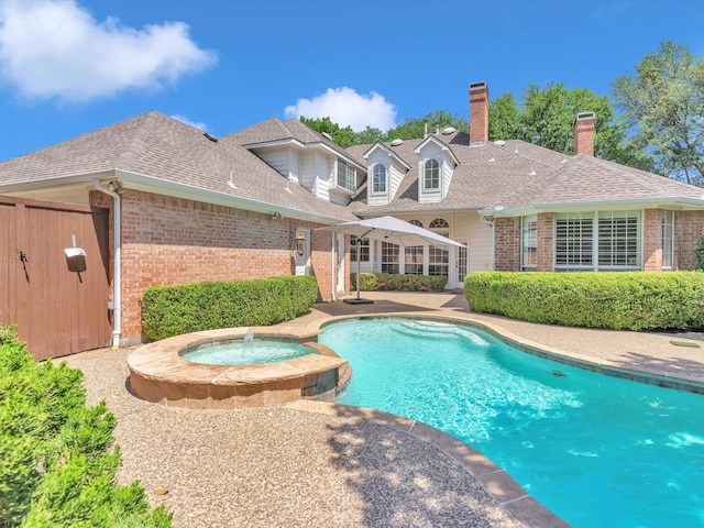 5904 Sandhills Cir, Plano, TX 75093 - view of pool featuring a pool with connected hot tub and a patio area