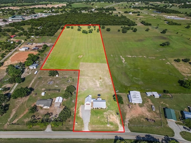 2250 Poolville Cut Off Rd, Poolville, TX 76487 - view of rural area with property boundaries highlighted