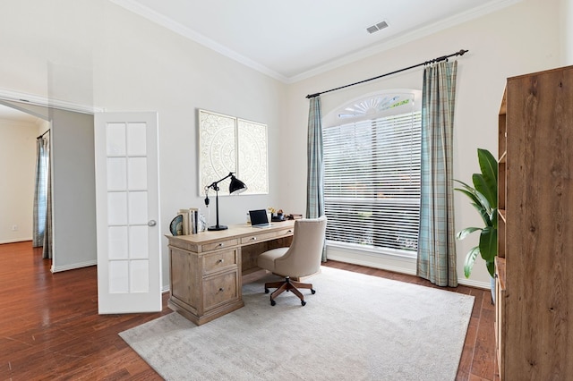 1205 Wynne Dr, Garland, TX 75044 - office area with crown molding and wood finished floors