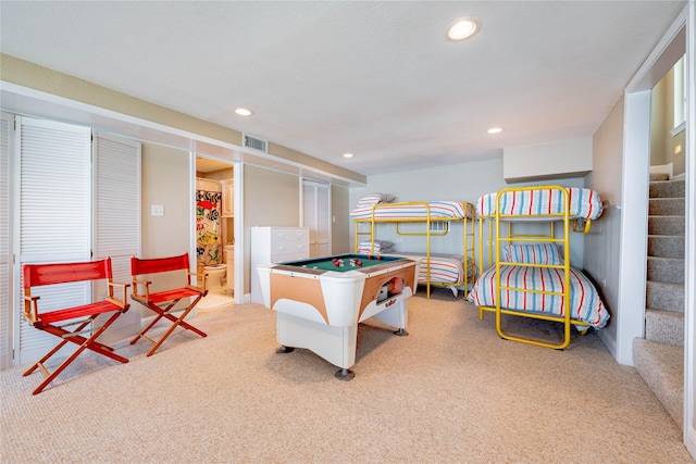 1232 Whispering Springs Dr, Tool, TX 75143 - recreation room featuring carpet flooring, recessed lighting, and billiards table