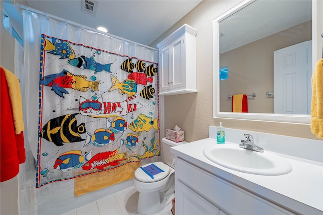 1232 Whispering Springs Dr, Tool, TX 75143 - full bathroom with vanity, toilet, and tile patterned floors