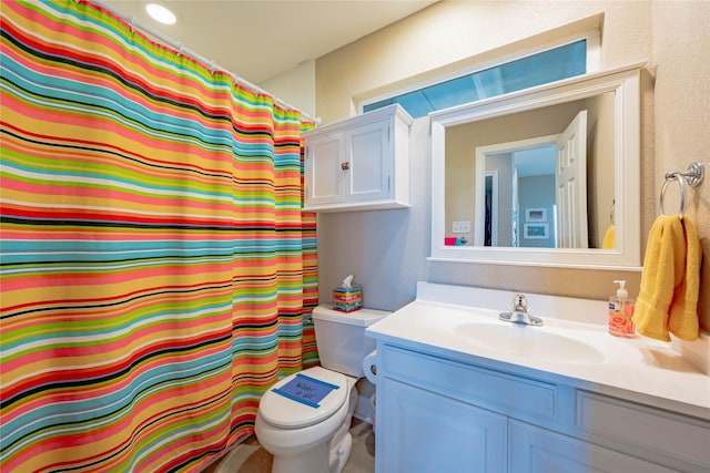 1232 Whispering Springs Dr, Tool, TX 75143 - bathroom with toilet, vanity, and a shower with shower curtain