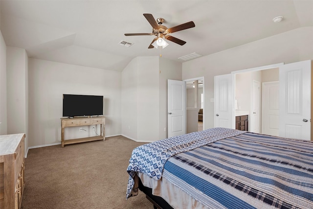 11108 Buzzard Gulch Dr, Waco, TX 76708 - carpeted bedroom featuring lofted ceiling, baseboards, and a ceiling fan