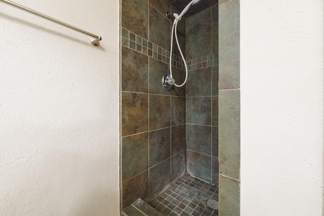 908 Cherry Laurel Ln, Arlington, TX 76012 - bathroom featuring tiled shower and a textured wall