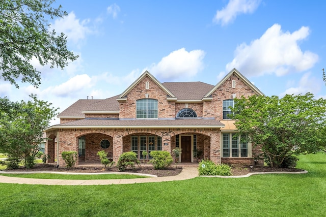 420 Bee Caves Rd, Lucas, TX 75002 - traditional-style house with roof with shingles, a front lawn, brick siding, and a porch