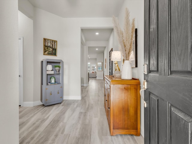 571 Mckenna Dr, Fate, TX 75087 - foyer with light wood finished floors, baseboards, and recessed lighting