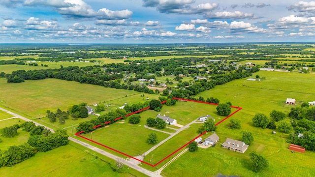 6170 Green Meadow Ln, Terrell, TX 75160 - overview of rural landscape featuring property parcel outlined and a pastoral area