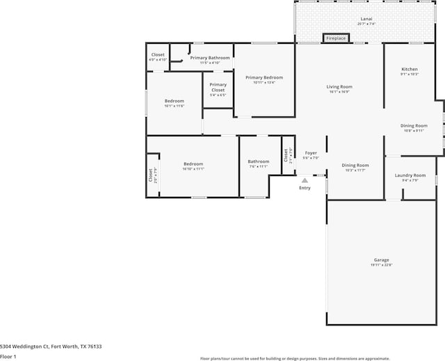 5304 Weddington Ct, Fort Worth, TX 76133 - floor plan / room layout