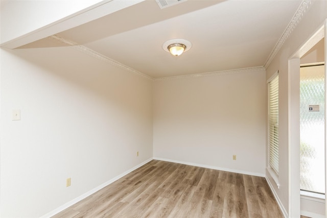 5304 Weddington Ct, Fort Worth, TX 76133 - empty room featuring light wood finished floors, crown molding, and baseboards