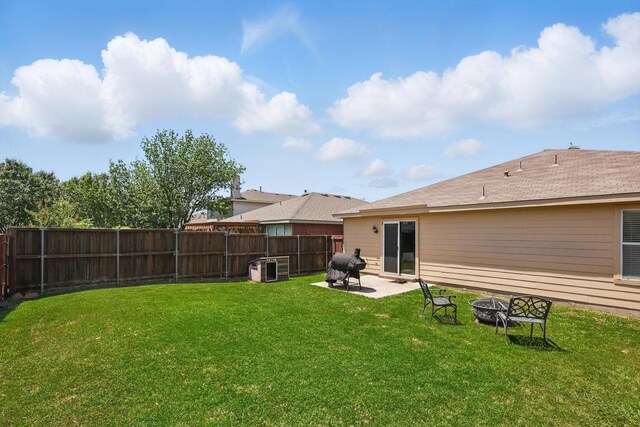 1554 Brandywine Ln, Little Elm, TX 75068 - view of yard with a fire pit and a patio area
