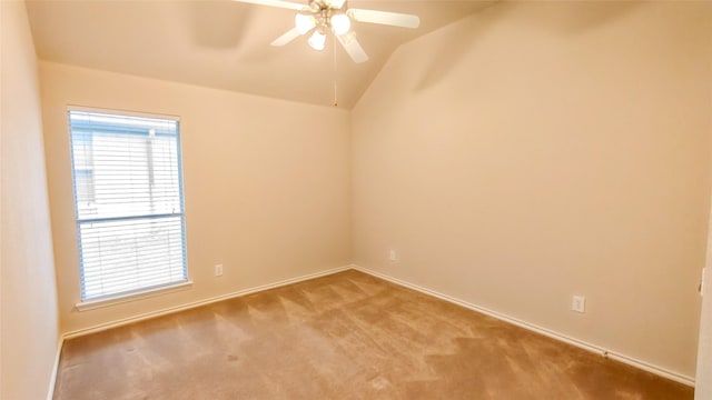 10252 Red Bluff Ln, Fort Worth, TX 76177 - carpeted spare room featuring a ceiling fan and lofted ceiling
