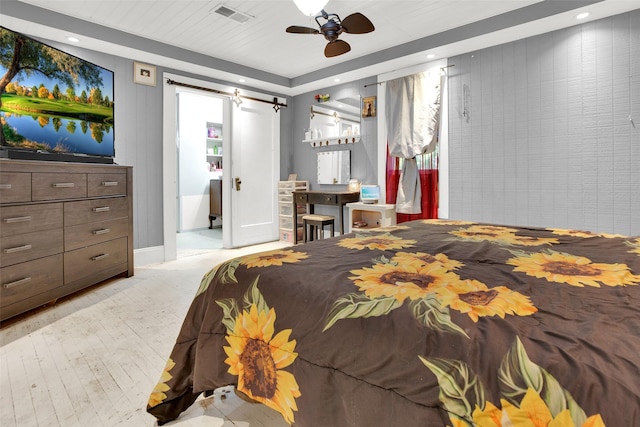 820 W Gandy St, Denison, TX 75020 - bedroom featuring recessed lighting, baseboards, and ceiling fan