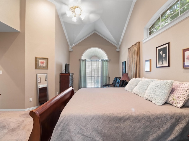 2105 Indian Trl, Rowlett, TX 75088 - bedroom featuring carpet, lofted ceiling, multiple windows, and baseboards