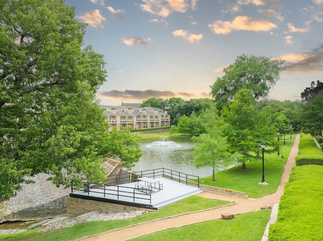 14333 Preston Rd Unit 2403, Dallas, TX 75254 - view of home's community with a lawn and a water view