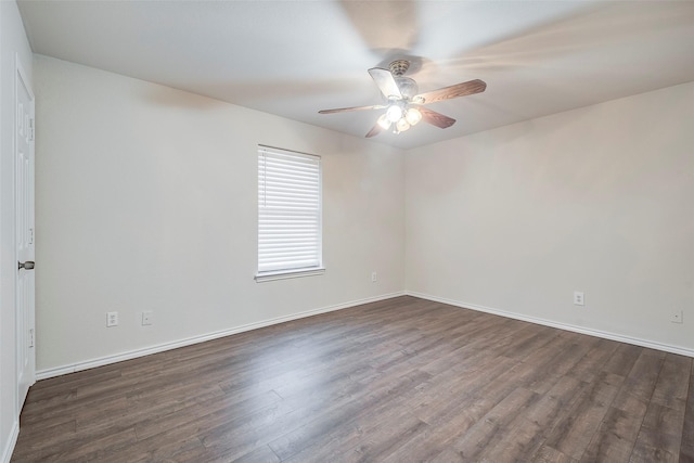 416 Birchwood Ln, Fort Worth, TX 76108 - empty room featuring ceiling fan, dark wood finished floors, and baseboards