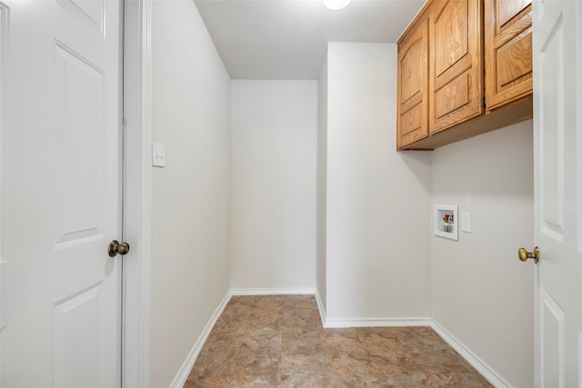 416 Birchwood Ln, Fort Worth, TX 76108 - clothes washing area featuring hookup for a washing machine, cabinet space, and baseboards