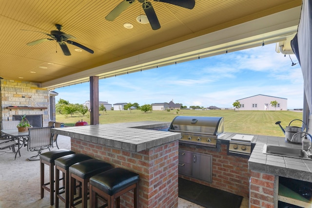 1206 Jc Maples Rd, Gunter, TX 75058 - view of patio / terrace with a ceiling fan