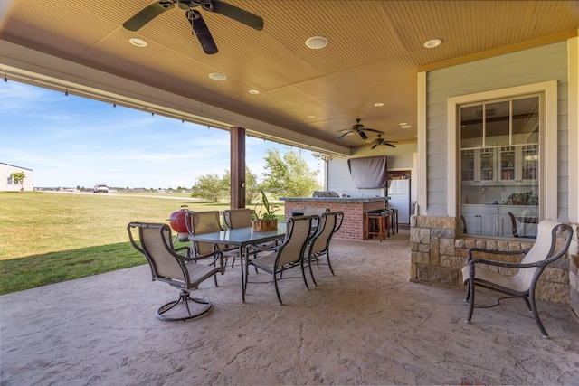 1206 Jc Maples Rd, Gunter, TX 75058 - view of patio / terrace featuring a ceiling fan and exterior bar