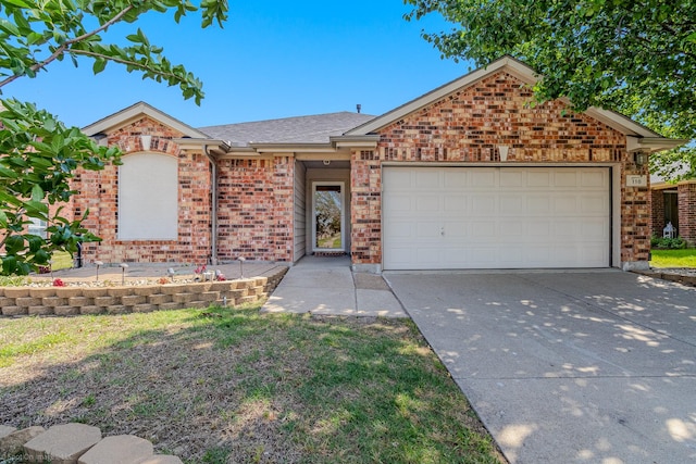 118 Lightning Trl, Forney, TX 75126 - view of front of property with brick siding, concrete driveway, an attached garage, and a shingled roof