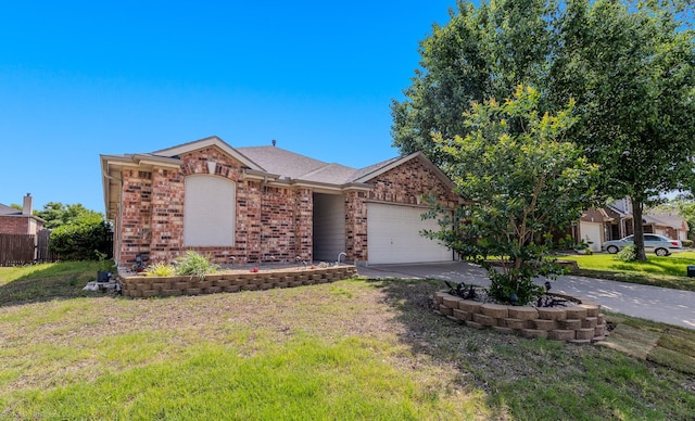 118 Lightning Trl, Forney, TX 75126 - view of front of home featuring brick siding, driveway, a garage, and a front lawn
