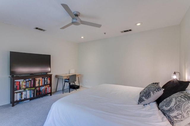 3100 Cole Ave Unit 203, Dallas, TX 75204 - bedroom with carpet, recessed lighting, baseboards, and ceiling fan