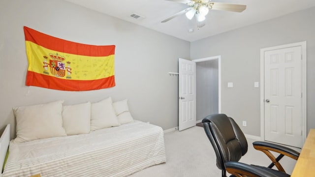 6000 Windridge Ln, Flower Mound, TX 75028 - bedroom featuring carpet floors, a desk, baseboards, and a ceiling fan