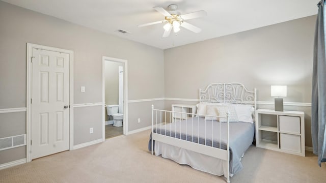 6000 Windridge Ln, Flower Mound, TX 75028 - bedroom with carpet flooring, ensuite bath, baseboards, and ceiling fan