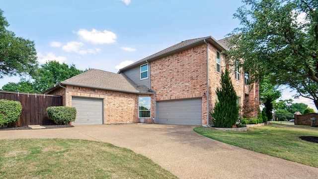 6000 Windridge Ln, Flower Mound, TX 75028 - view of front facade featuring brick siding, concrete driveway, a shingled roof, and a garage