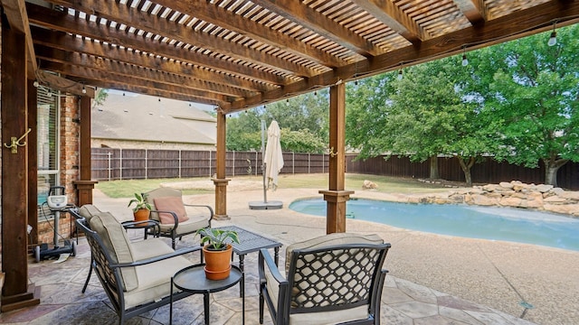 6000 Windridge Ln, Flower Mound, TX 75028 - view of patio with a fenced backyard and a pergola