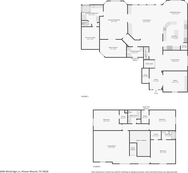 6000 Windridge Ln, Flower Mound, TX 75028 - floor plan / room layout