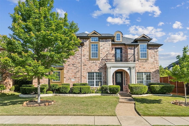 1968 Crowbridge Dr, Frisco, TX 75033 - view of front of home featuring a balcony and brick siding