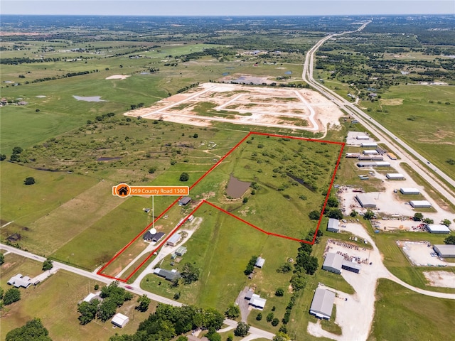 959 County Road 1300, Bridgeport, TX 76426 - overview of rural landscape featuring property boundaries highlighted