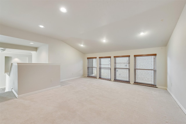 2132 Portwood Way, Fort Worth, TX 76179 - carpeted empty room featuring lofted ceiling, baseboards, healthy amount of natural light, and recessed lighting