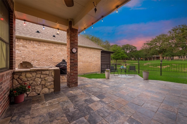 2132 Portwood Way, Fort Worth, TX 76179 - patio terrace at dusk featuring area for grilling