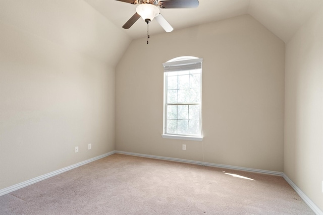2886 Nottingham Dr, Trophy Club, TX 76262 - bonus room featuring lofted ceiling, light carpet, ceiling fan, and baseboards