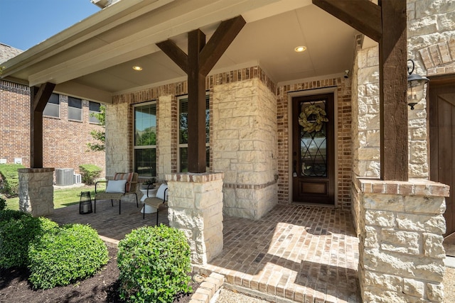 2886 Nottingham Dr, Trophy Club, TX 76262 - entrance to property featuring covered porch, stone siding, and brick siding